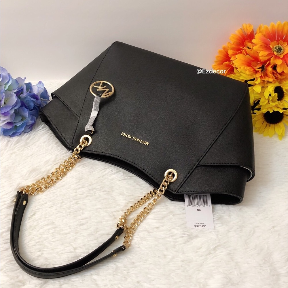 🌸NWT Michael Kors Jet Set Chain Tote Black - Picture 5 of 8